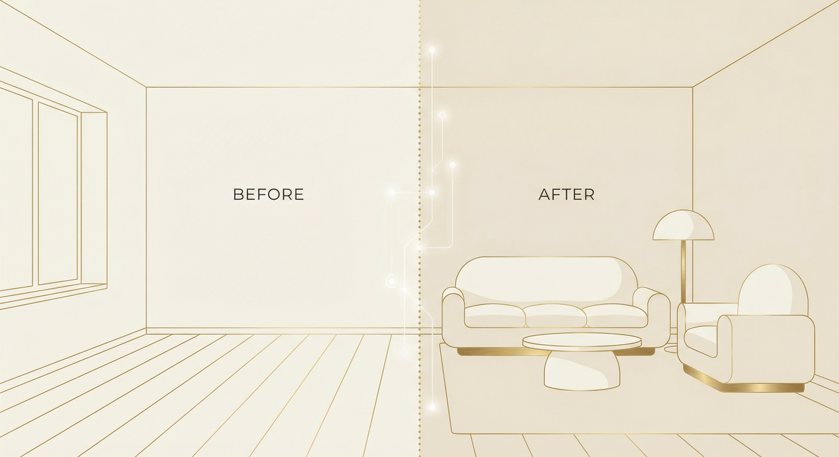 AI virtuell staging – från tomt rum till möblerad visualisering